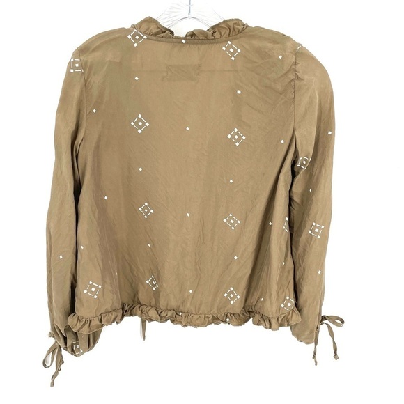 ANTHROPOLOGIE Sancia Yoelette 70s Boho Balloon Tie Sleeves Peasant Blouse Top - Picture 6 of 8